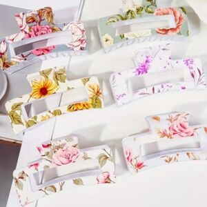 6 PCs Floral Hair Claw Clips Set